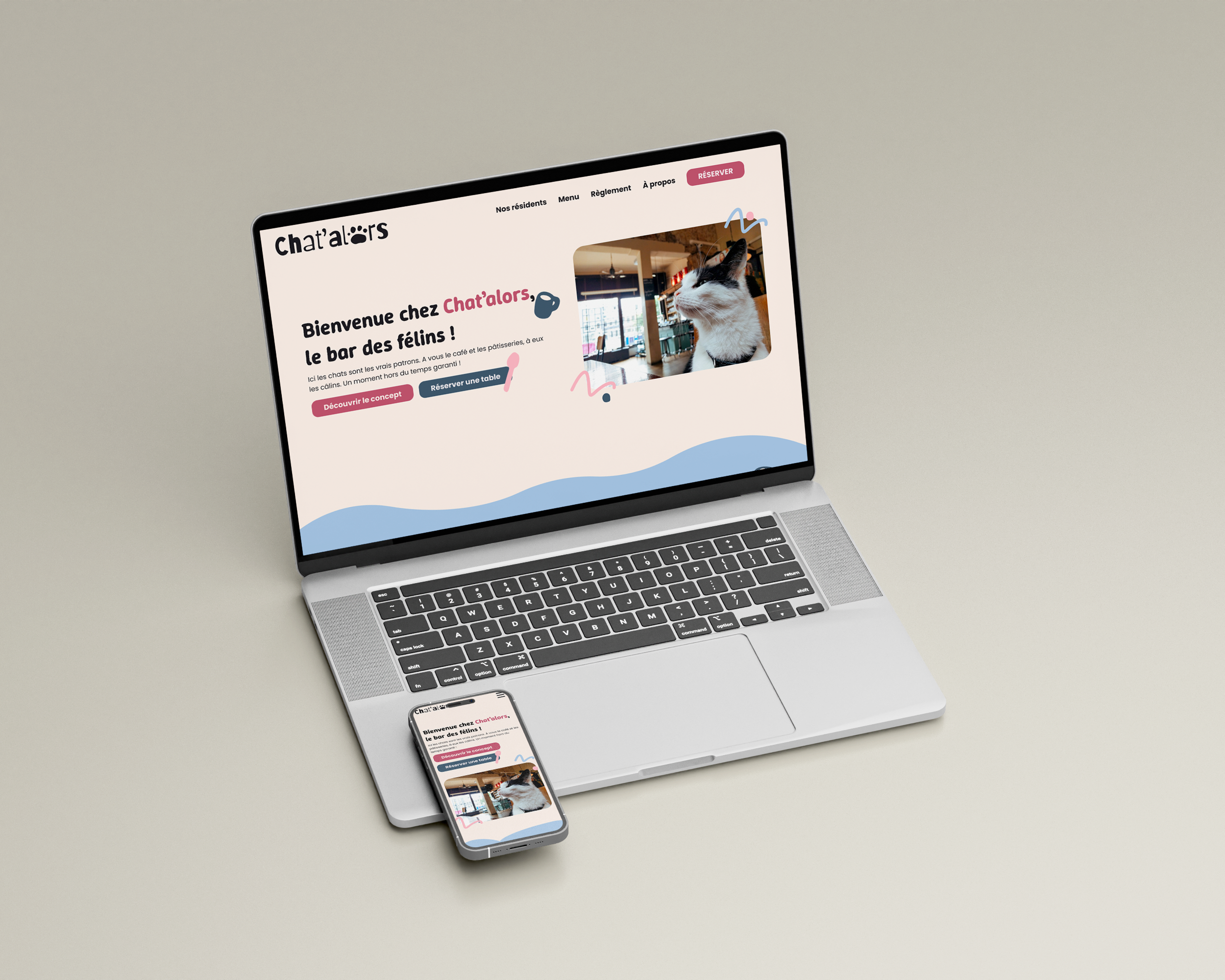 Mockup du site Chat'alors