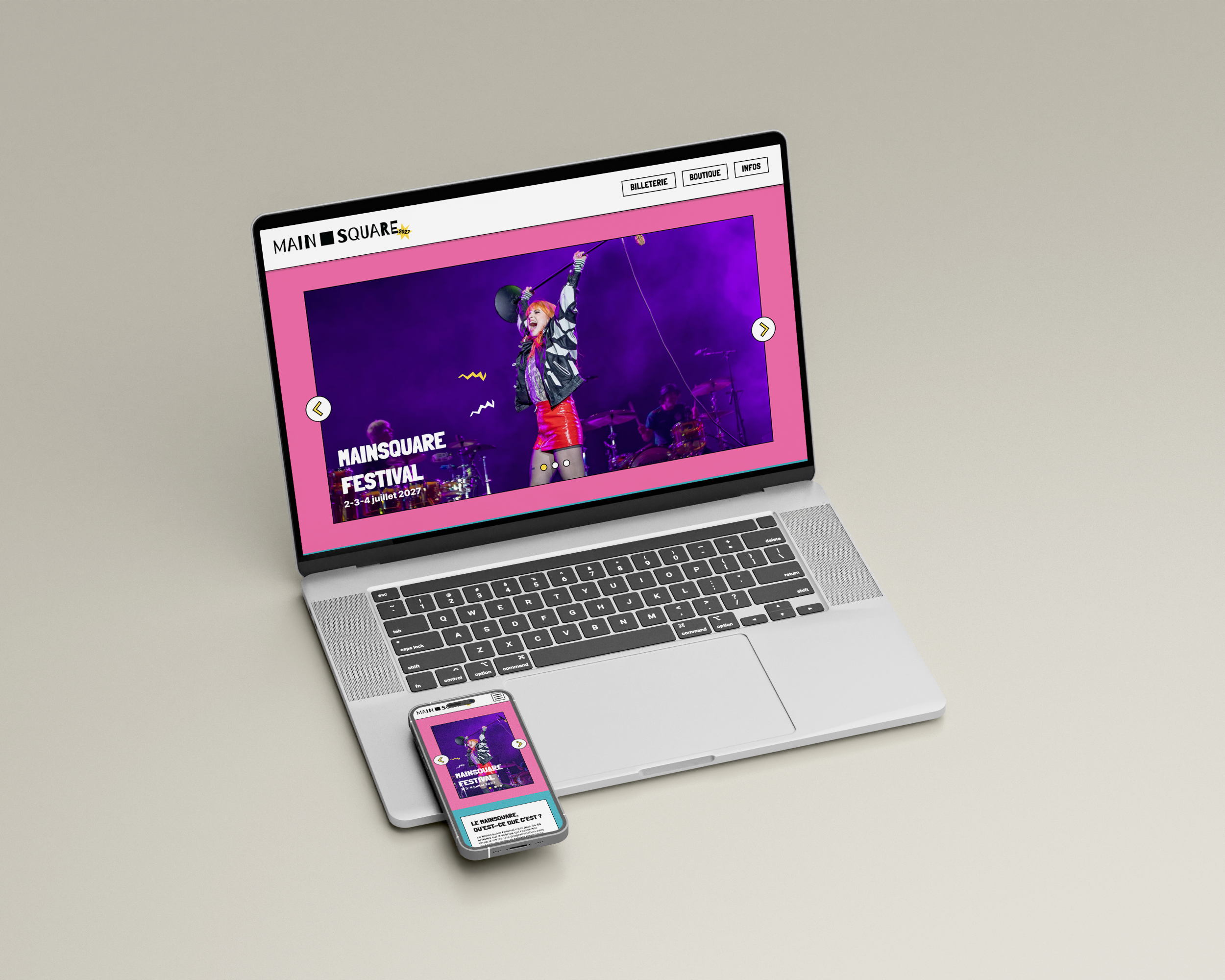 Mockup du rebranding du Mainsquare 2027