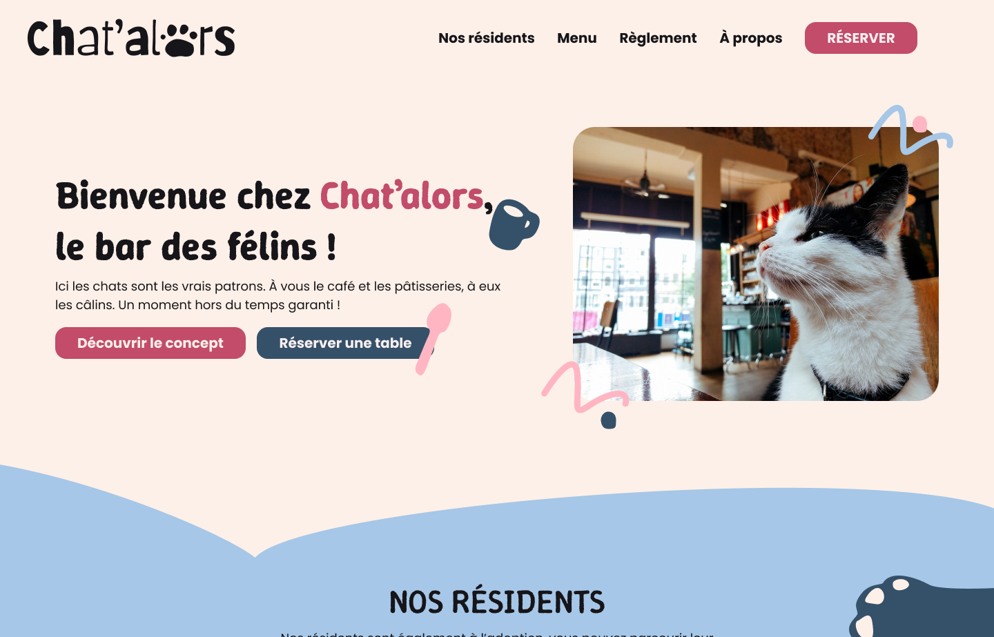 capture d'écran du hero header du site vitrine